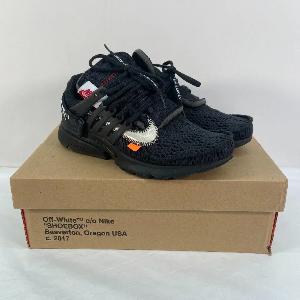 Nike Air Presto OFF-White Virgil The Ten 2018 AA3830-002 Black Lace Up Sneakers - Picture 1 of 15